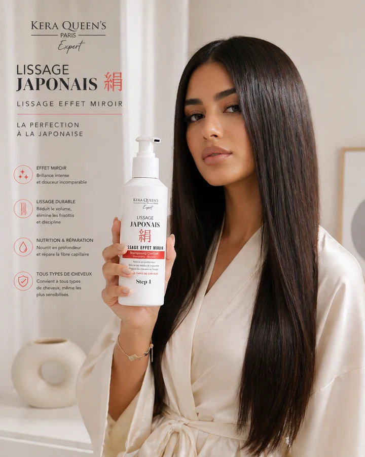 Lissage Japonais Effet Miroir 3 x 1 Litre KERA QUEENS EXPERT PARIS.
