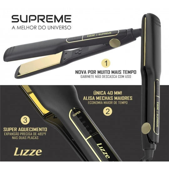 Lisseur Lizze Supreme Titânio 252° Plaques 4cm