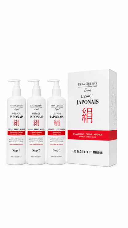 Lissage Japonais Effet Miroir 3x150ml KERA QUEENS EXPERT PARIS.