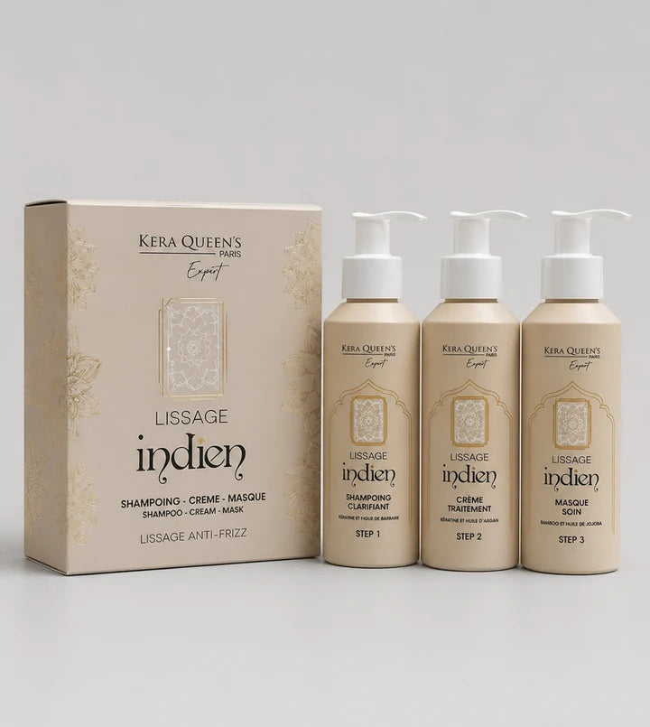 Lissage Indien  Anti-Frizz  3 x 1 Litre  KERA QUEENS EXPERT PARIS.