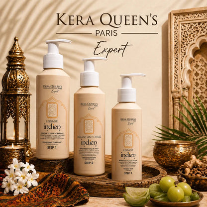 Lissage Indien Anti-Frizz 3x150ml  KERA QUEENS EXPERT PARIS.